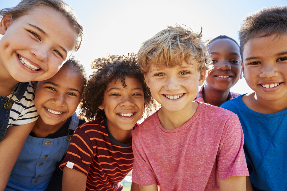 Group of children smiling