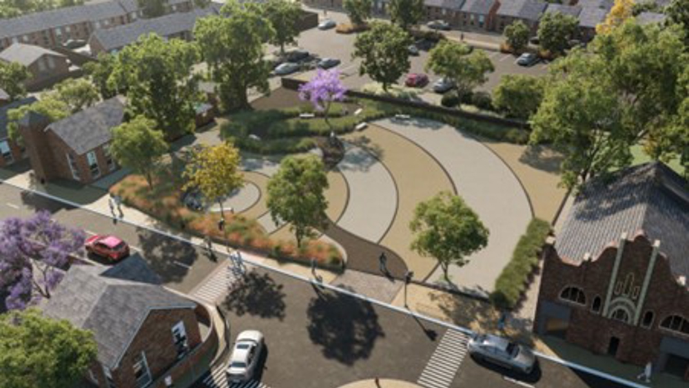 Proposed look on new town square in Goldthorpe