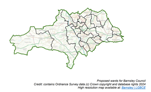 Proposed wards for Barnsley Council