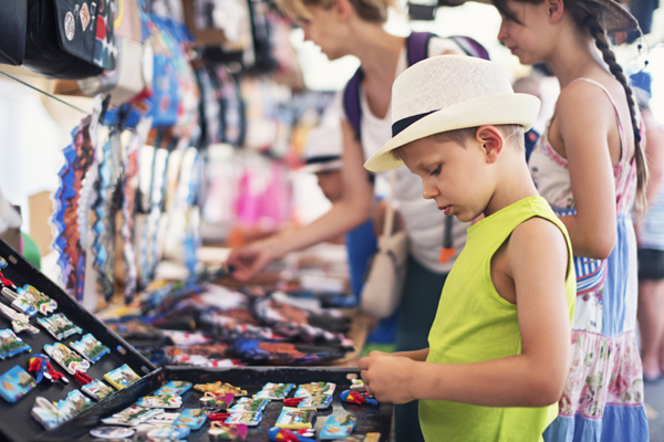 Boy at outdoor market