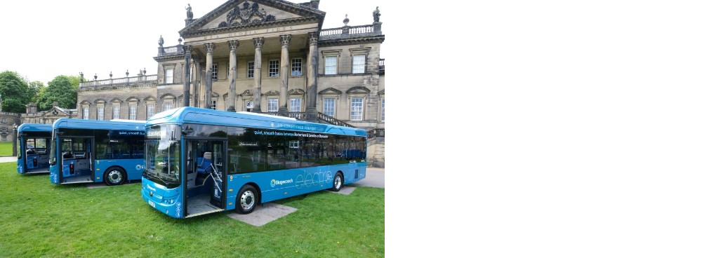 Electro Buses In Front Of Wentworth Woodhouse