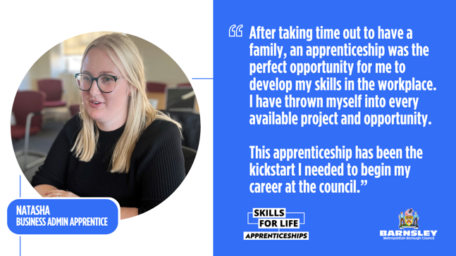 Natasha Marrow said: "After taking time out to have a family, an apprenticeship was the perfect opportunity to develop my skills in the workplace."