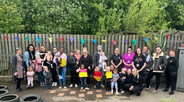 Staff and children at Dearne Family Centre