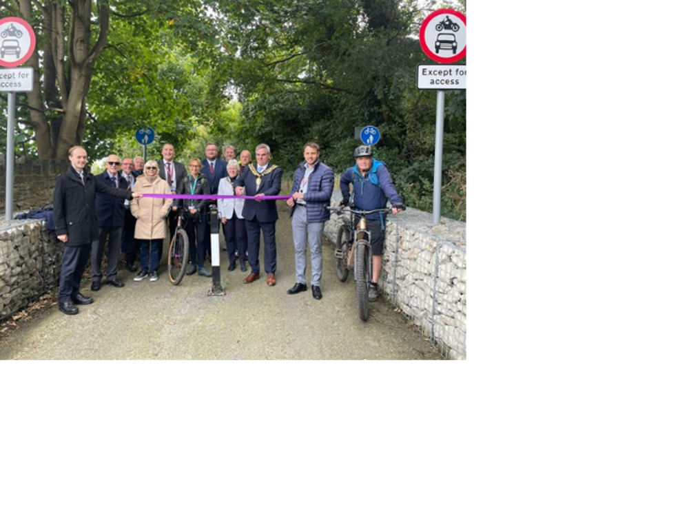 People At The A635 Active Travel Opening Event